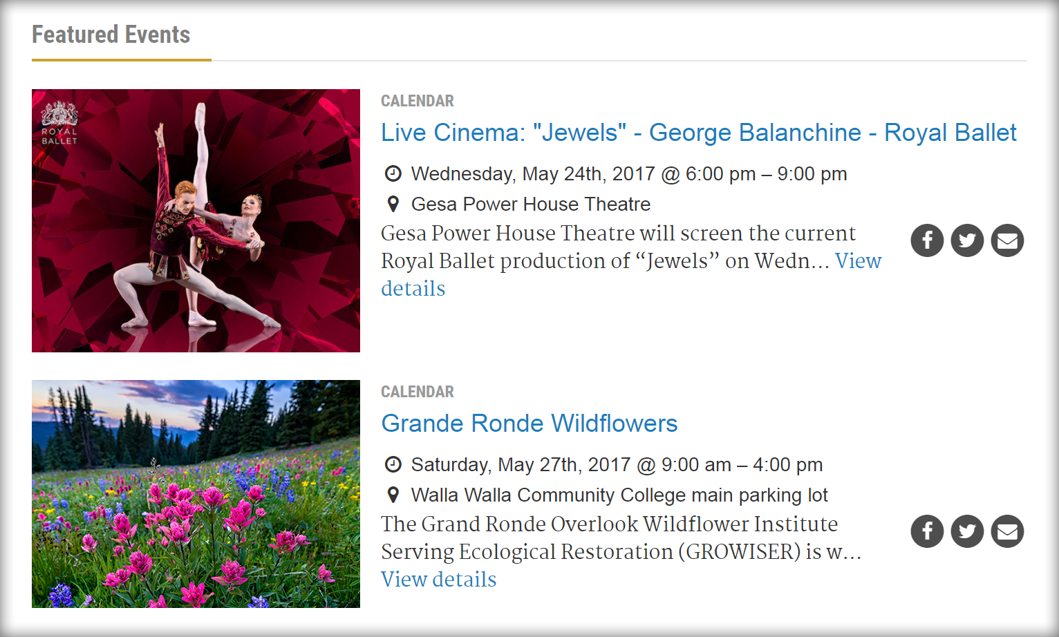 Union-Bulletin: Featured calendar events